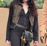 Tribal Crop Zippered Jacket